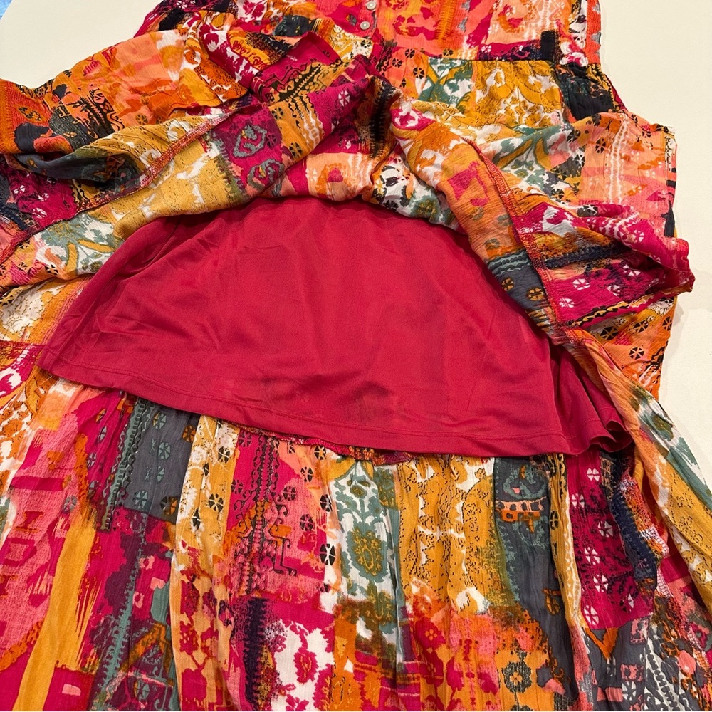 Coldwater Creek Rosa Red Patchwork Sleeveless Max… - image 6